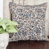Pink Kalamkari Embroidered Cushion Cover With Mirror work