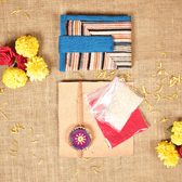 Raksha Bandhan Gift Combo – Handcrafted Rakhi with Unisex Wallet