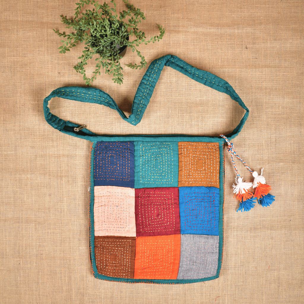 Patchwork Hand Embroidery Sling Bag