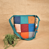 Patchwork Hand Embroidery Sling Bag - front