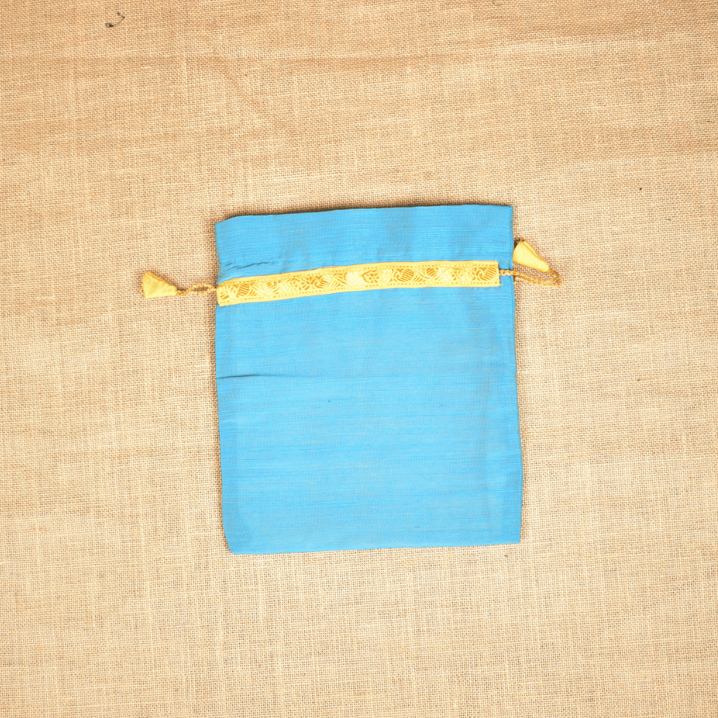 Blue  Silk Potli Bag