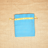 Blue  Silk Potli Bag