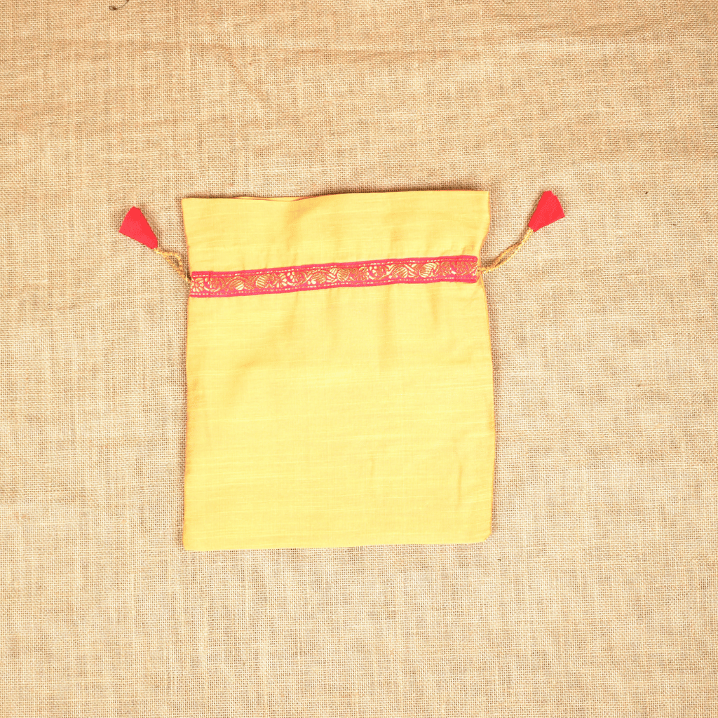 Yellow Silk Potli Bag