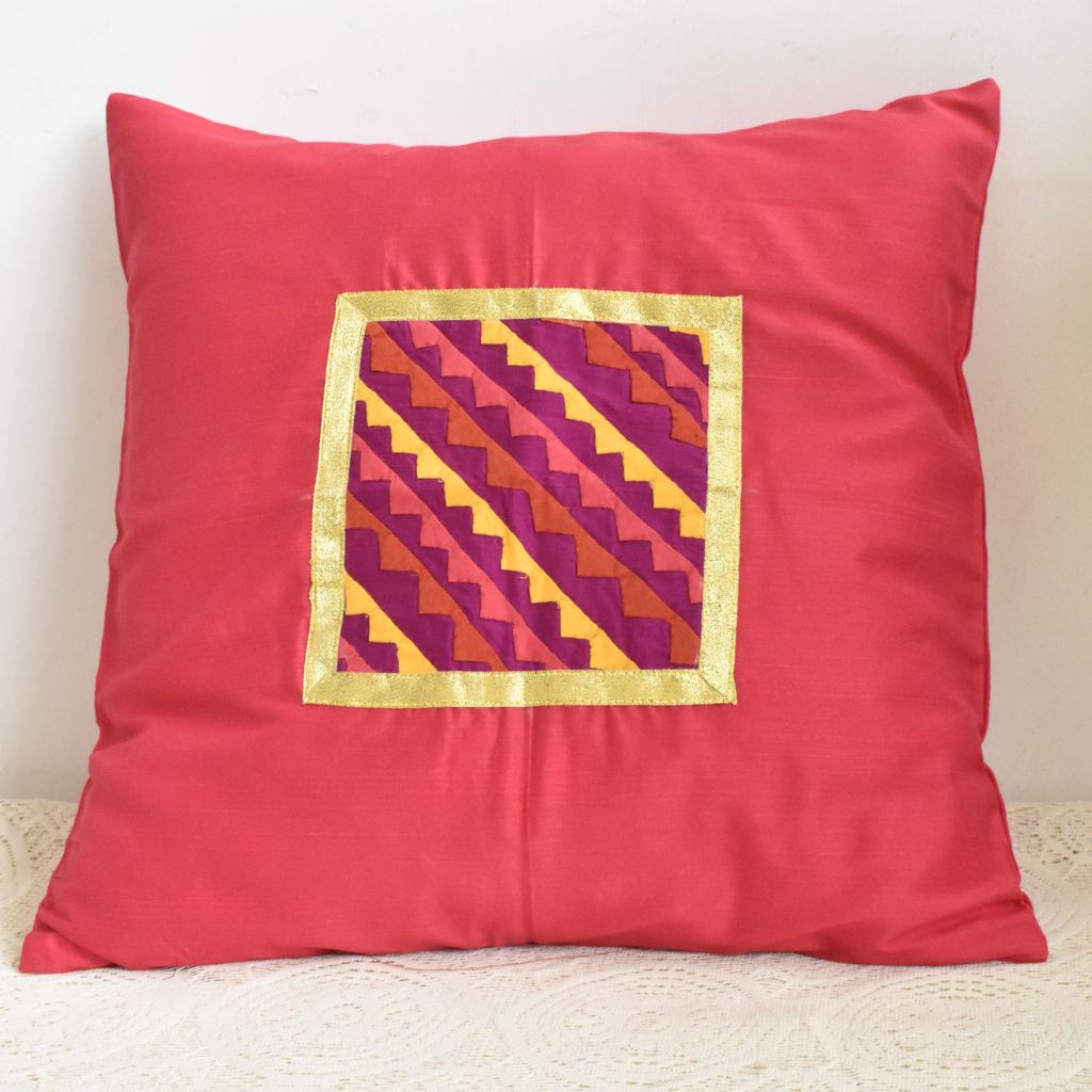 Pink Silk cushion cover