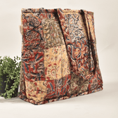 Patchwork quilted tote bag - side