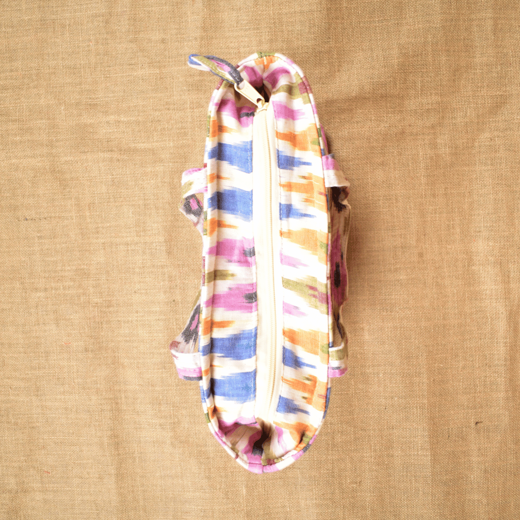  White Ikat Quilted tote bag - Zip
