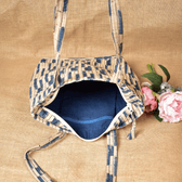 Blue Kalamkari Quilted Tote Bag - inside
