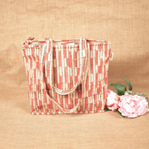 Pink Kalamkari Quilted Tote Bag - Front