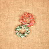 Hair bands or scrunchies gift set - orange & green