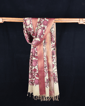 Onion Pink Hand Painted Kalamkari Dupatta