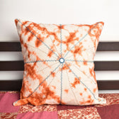White and orange tie dye cushion cover