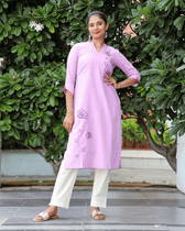 Purple Handloom Kurta 
