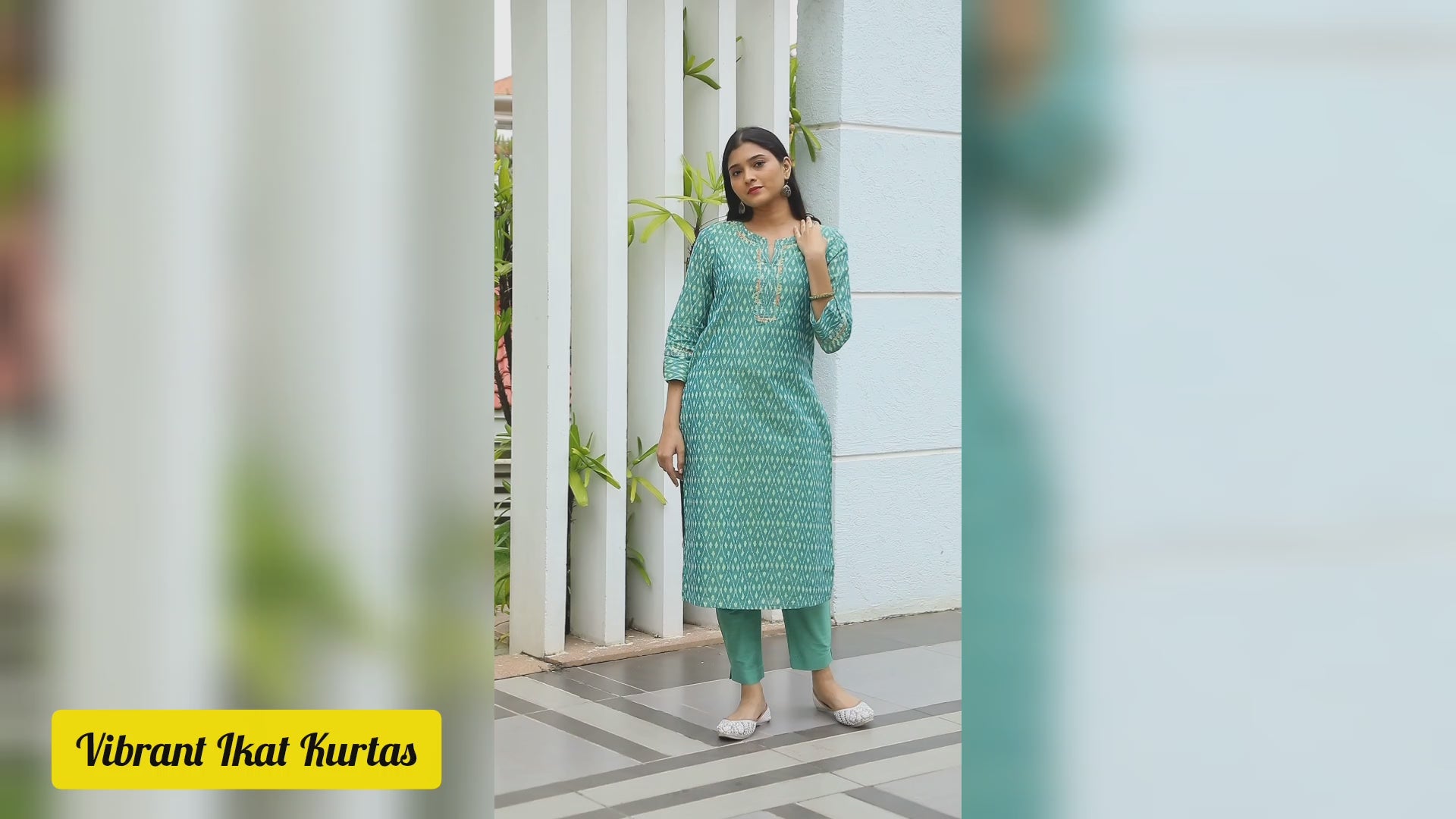 Mercerized Ikat women kurtas - Mobile