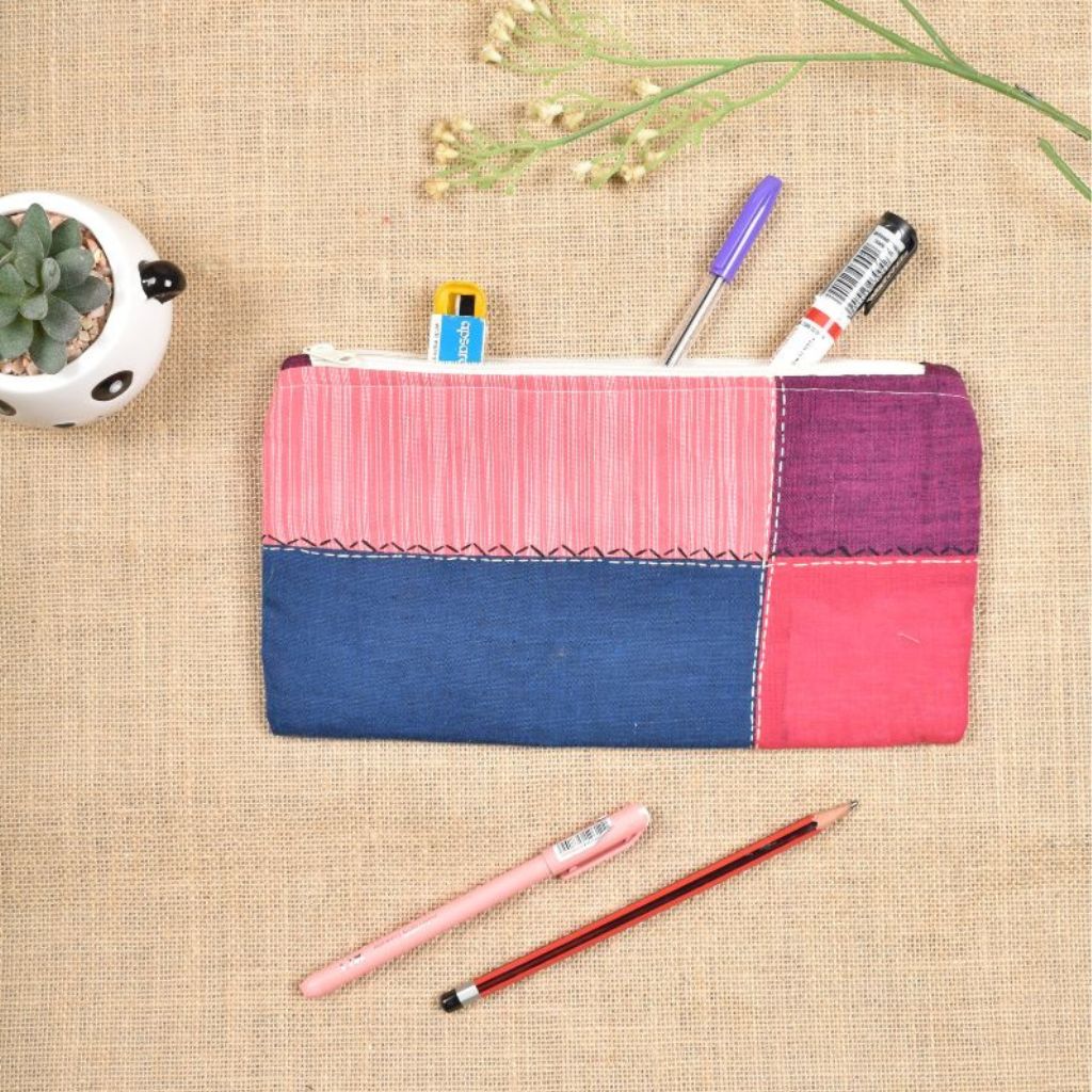 Blue and pink organiser pouch