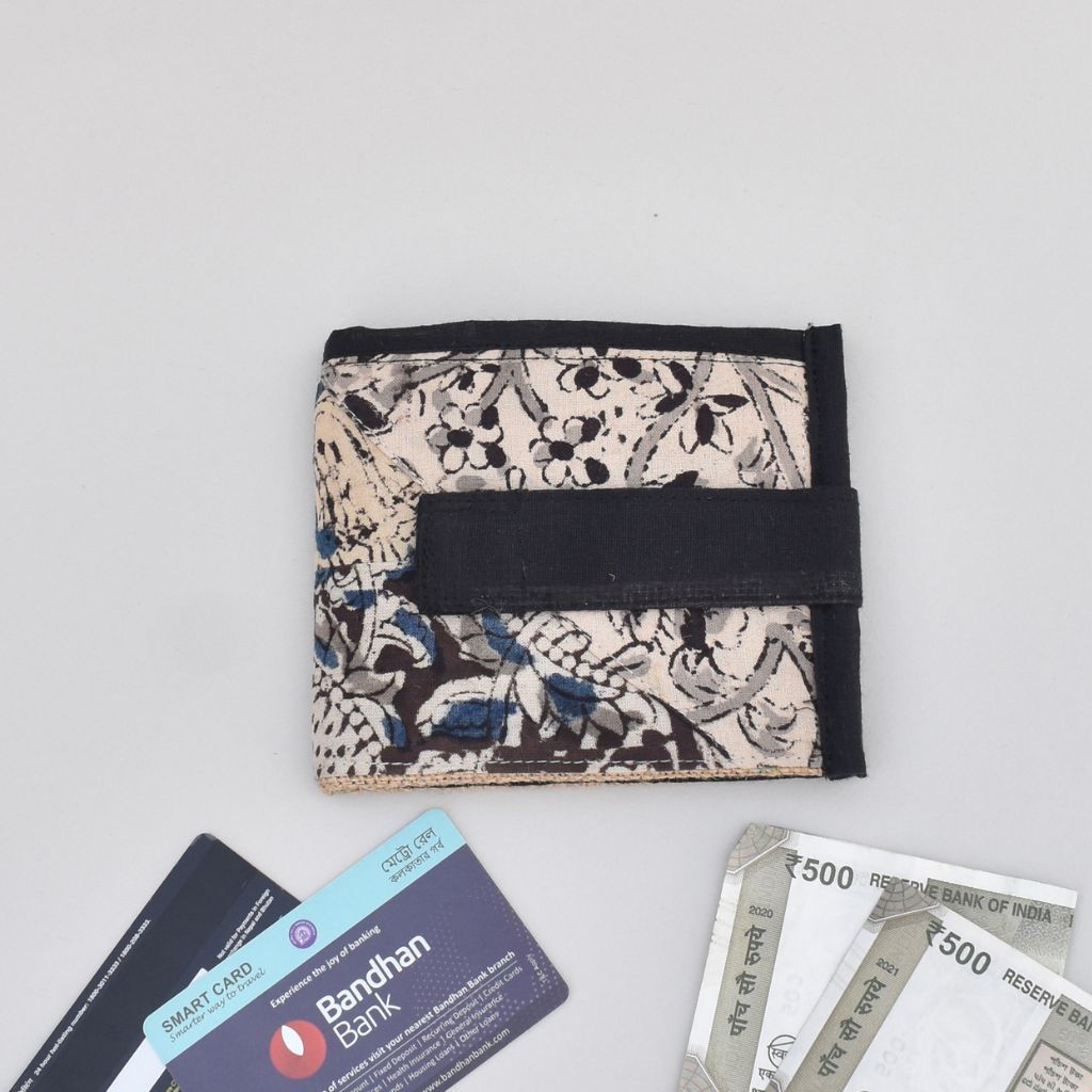 Unisex fabric coin card wallet in traditional print