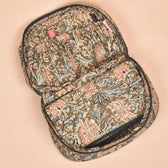 Fabric vanity kit or quilted toiletry case in kalamkari cotton - inside