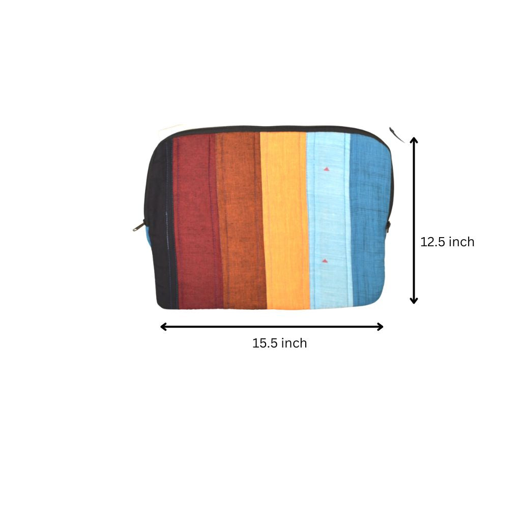 Multi colour patchwork sleeve for 15" laptop