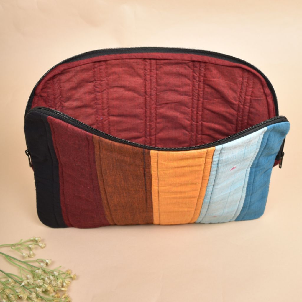 Multi colour patchwork sleeve for 15" laptop