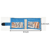 Blue unisex vegan wallet - dimensions