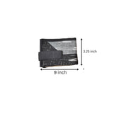 Narrow unisex wallet in black ikat - dimensions