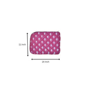 Pure cotton eco friendly quilted 12" laptop sleeve - dimensions